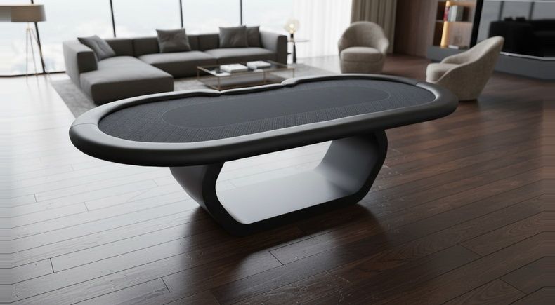 Mesa de Poker Luxo 10 Lugares Coluna C e Couro Legitimo Preto - L40